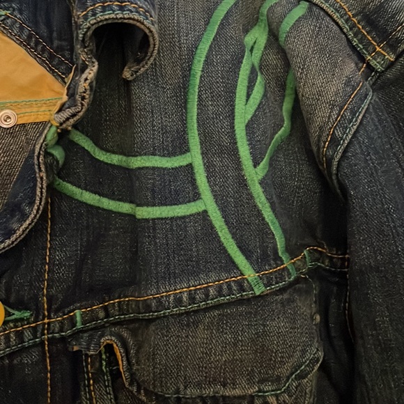 Coogi Mens Jean Dark Blue Rinse Jean Jacket. Size XL - Picture 5 of 15